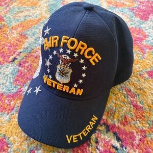 Air Force Veteran Embroidered Navy Cap
